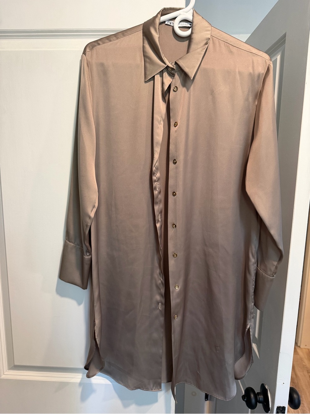 Zara Satin Longline Top